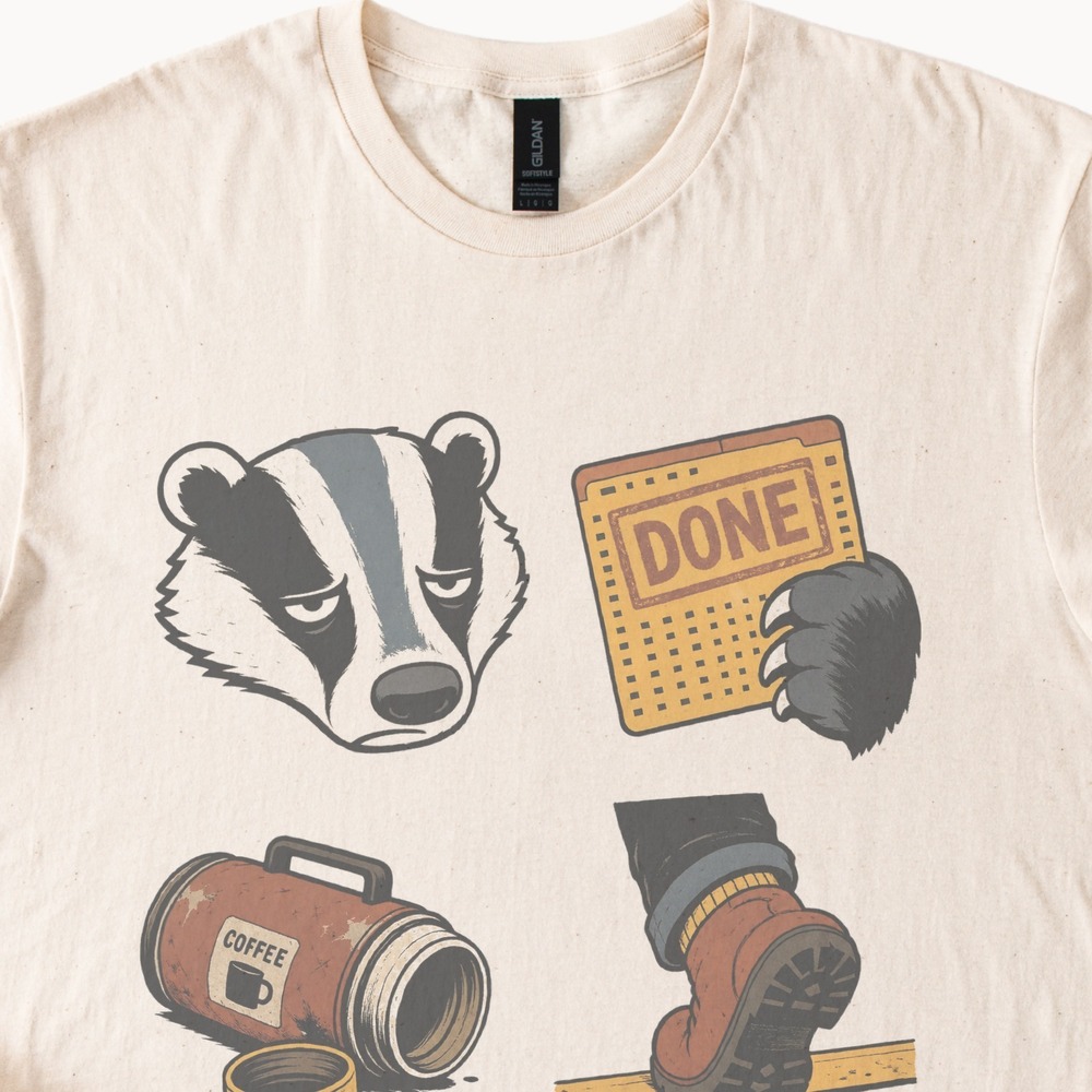 Retro Animal Tee Coffee Lover Comic Book Style